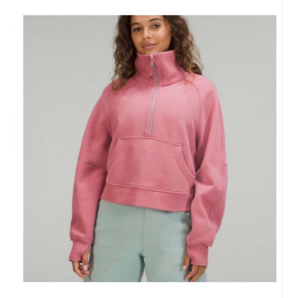 Lululemon Scuba Size XL/XXL Brier Rose Oversized Funnel High Neck Half Zip Comfy - Picture 1 of 10